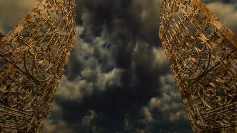 Old rusty gate to hell 스톡 사진