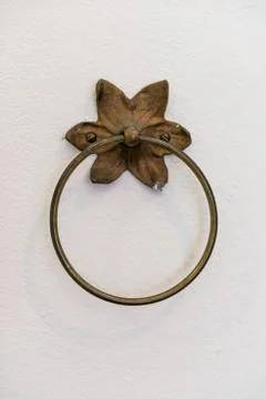 Old rusty gate latch on the wall Stock Photos