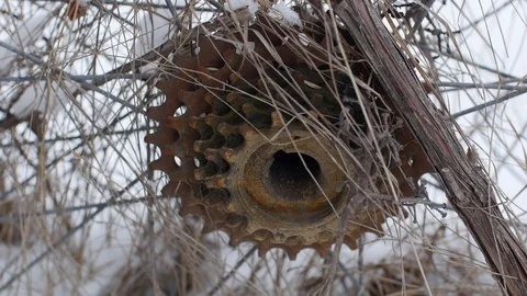 Old Rusty Gear Stock Footage 87699078