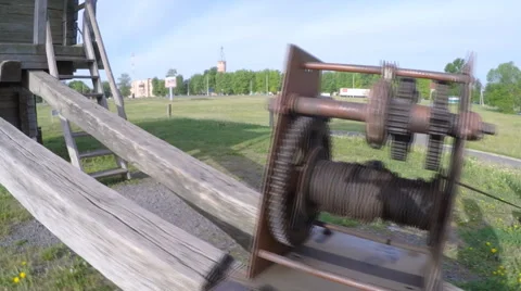 Old rusty gear reducer mill Video stock 50387865