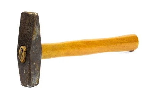 Old rusty hammer on white background Stock Photos