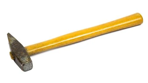 Old rusty hammer on white background Stock Photos