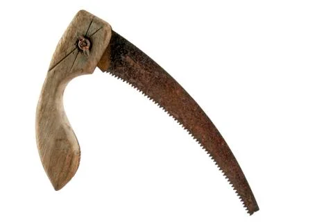 Old rusty hand saw Stock Photos