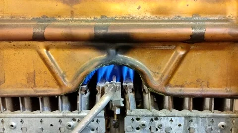Old rusty home boiler Video stock 166522299