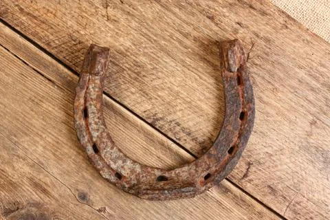 Old rusty horseshoe Foto stock