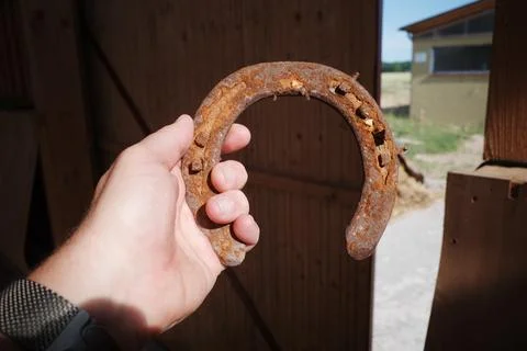 An old rusty horseshoe Stock Photos
