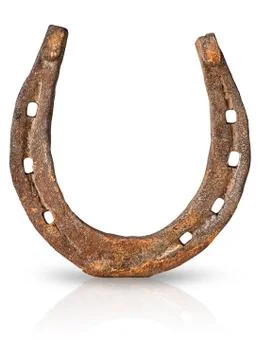 Old rusty horseshoe vertically Stock Photos