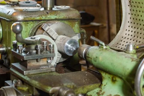 Old rusty industrial machine in a factory Stock Photos