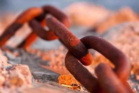 Old rusty iron chain Stock Illustration