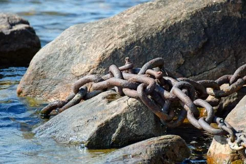 Old rusty iron chain Stock Photos