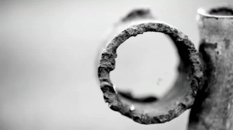 Old rusty iron pipe Stock Footage 800725