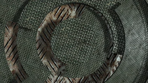 Old rusty iron texture. Modern business video background. 3D texture animation w Stock Footage 150677704