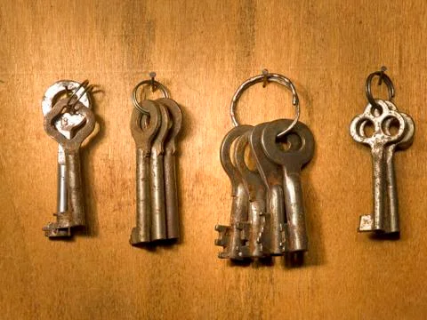 Old rusty keys. Stock Photos