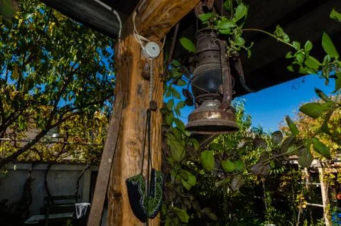 An old rusty lantern 写真素材