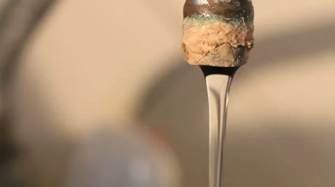 Old rusty leaking faucet close up Stockbeeldmateriaal 24497205