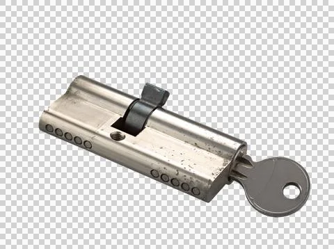 Old rusty locking mechanism isolated on white, studio shot Stock Photos