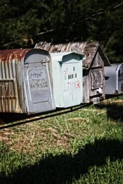 Old Rusty Mailboxes Stock Photos
