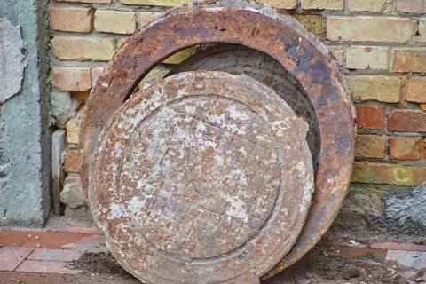Old rusty manhole 写真素材