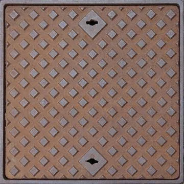 Old rusty manhole Stock Photos