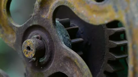 Old rusty metal gears Stock Footage 21108677