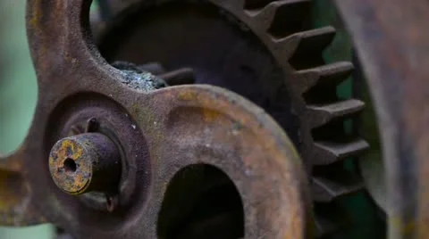 Old rusty metal gears Stockbeeldmateriaal 21128542
