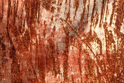Old rusty metal wall. Rusty brown surface. Stock Photos