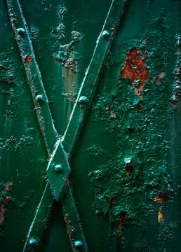 Old rusty metal window protector Stock Photos