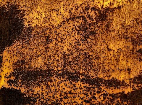 Old rusty metallic brown wall background, texture, pattern Stock Photos