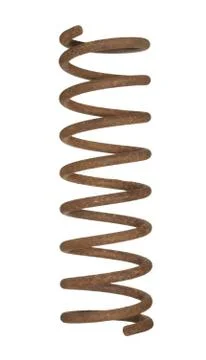 Old rusty metallic car spring isolated on white background Stock-Fotos