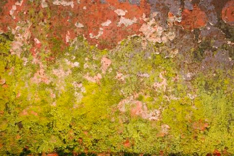 Old rusty metallic wall with moisture, grungy background or texture Stock Photos