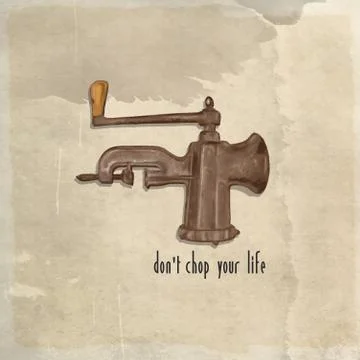 Old rusty minced meat with message Stock Illustration