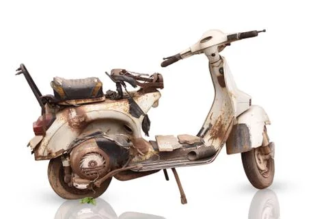 The old, rusty motorcycle Stock Photos