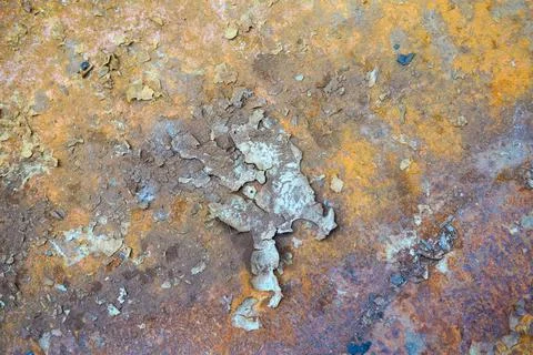 Old rusty multicolored metal texture on the surface of an iron sheet Stock Photos