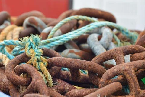 Old Rusty Naval Chain Stock Photos