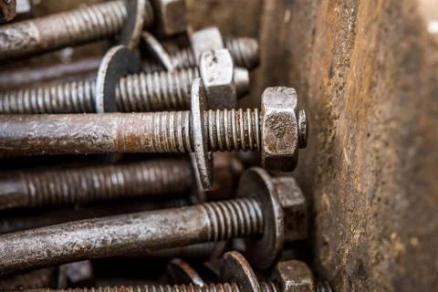 Old rusty nut and bolt 스톡 사진