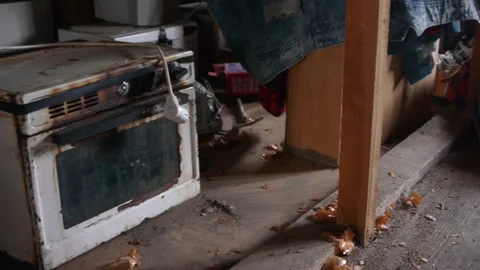 Old Rusty Oven In The Attic Stock Footage 119441250