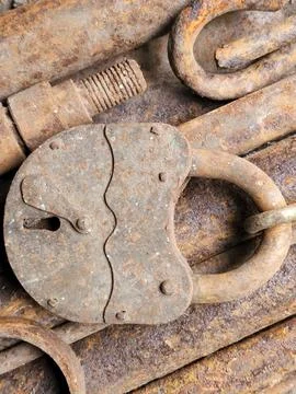 An old rusty padlock. An old rusty padlock Stock Photos