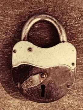 Old rusty padlock 스톡 사진