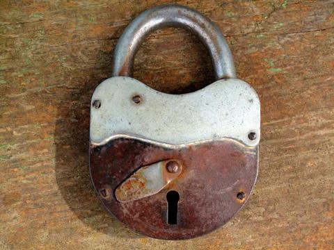 Old rusty padlock Stock Photos