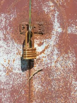 Old rusty padlock Stock Photos