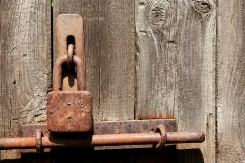 Old rusty padlock Stock Photos