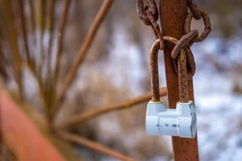 Old rusty padlock. Stock Photos