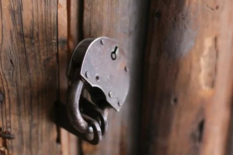 Old rusty padlock Stock Photos