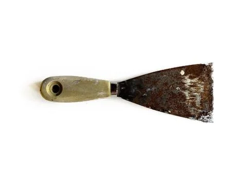 An old rusty paint scraper putty knife Stock Photos