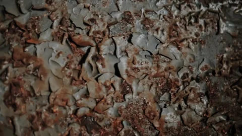 Old rusty paint on the wall. Dilapidation. An abandoned place. Stock Footage 315783812