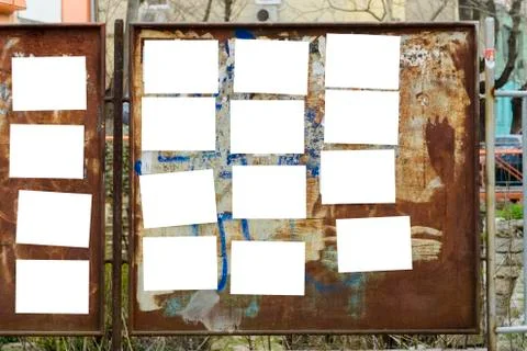 Old rusty panel with blank sticker in it for your text . Stock Photos