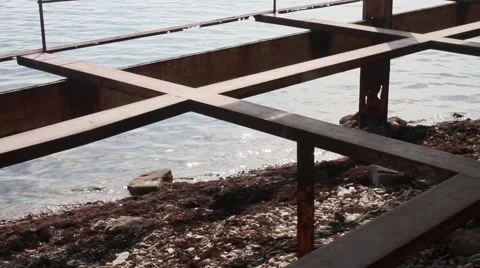 Old rusty pier Stock Footage 68654817