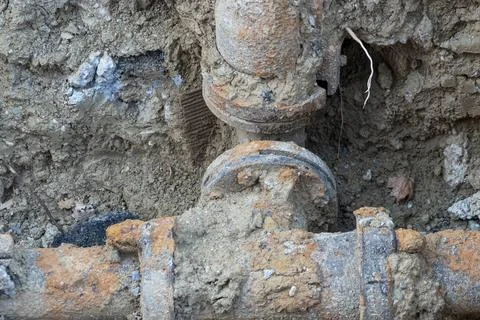 Old rusty pipe for water Stock Photos
