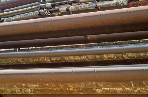 Old rusty piping system Stock Photos
