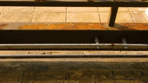 Old Rusty Railing Door Stock Footage 221688704